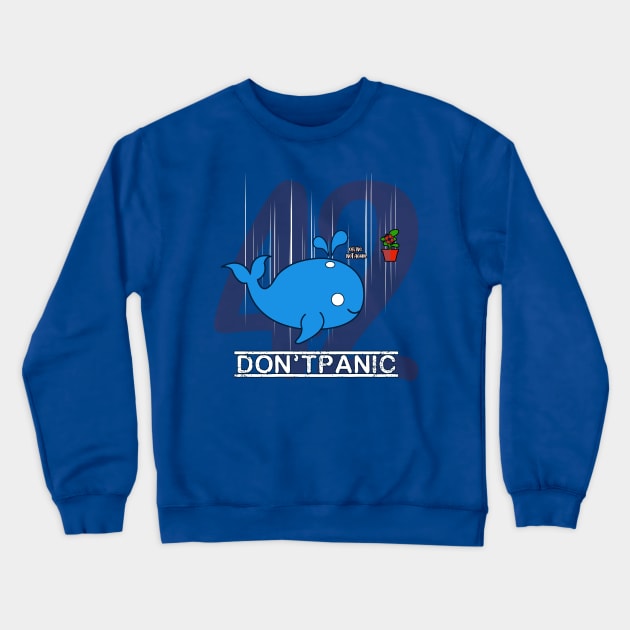 Don't Panic Crewneck Sweatshirt by Vahlia